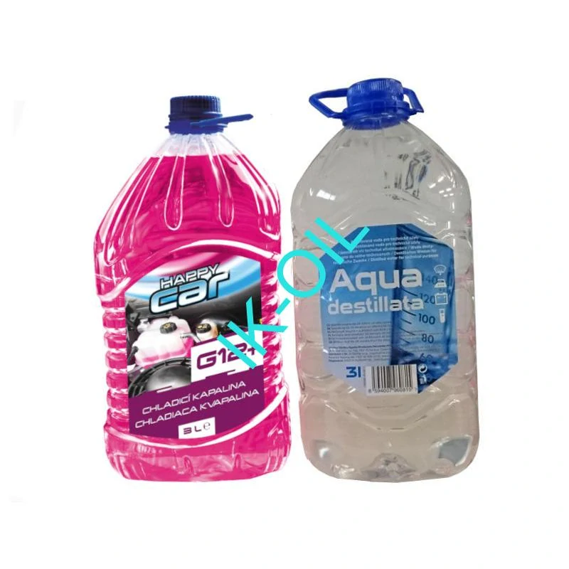 Happy Car Antifreeze G12+, 3l + Destilovaná voda 3l